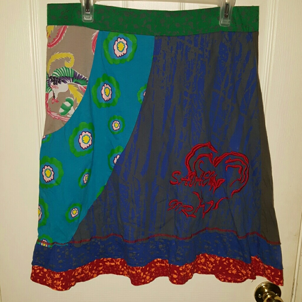 Boutique Kessley Colorful Skirt Sz L